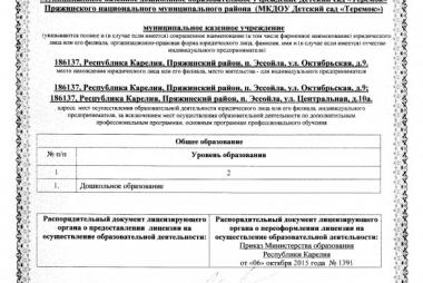 Приложение к лицензии